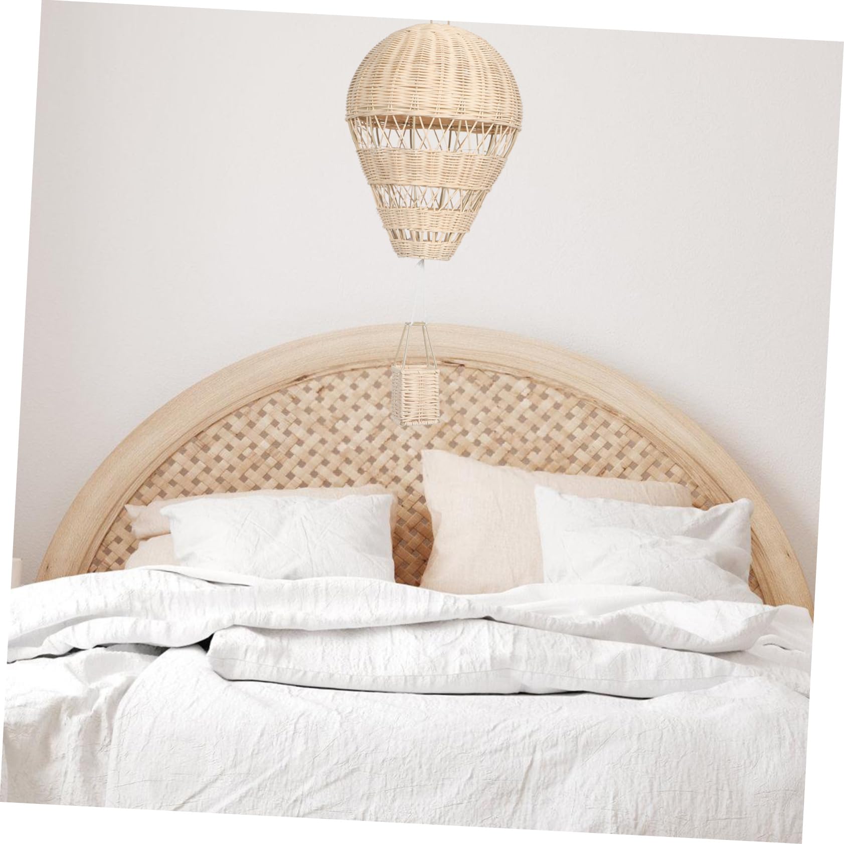ABOOFAN Geflochtener Rattan Heißluftballon Handgefertigt Mit Lichterkette Für Kinderzimmer Deko Hängend Fotorequisite
