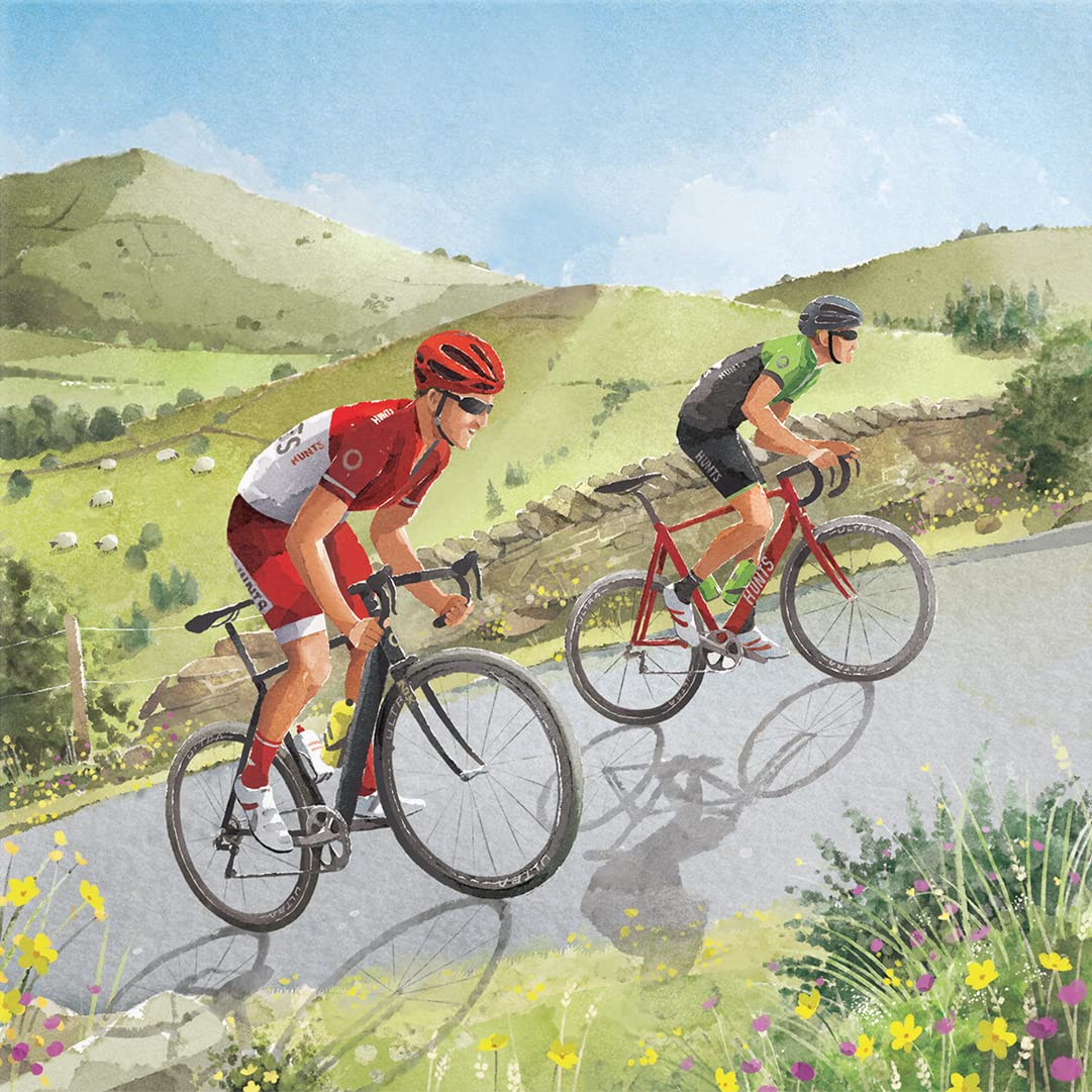 Hunts England, Road Cycling Blank Card For Him, Hill Climb, Road Bikes, Milo's, Fun, Cycling Any Occasion Card - Image 2