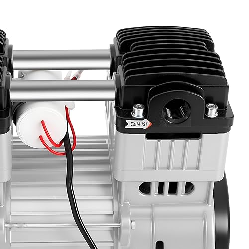 Miniatura 8 de Bomba de vacío de 1100 W, bomba de vacío de diafragma sin aceite de 110 V, bomba de aire de alto flujo de pistón 7CFM para máquina laminadora