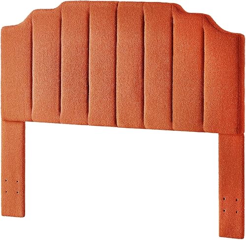 Vista 65 de 24KF - Cabecera con tapiz capitoné de terciopelo, diseño moderno de canales verticales y tablero curvo, para cama King/California King, gris oscuro