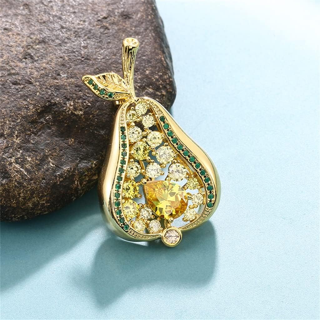 Shining Cubic Zirconia Pear Brooch Pins for Women Girls Gifts Shirts Hijab Pins Corsages