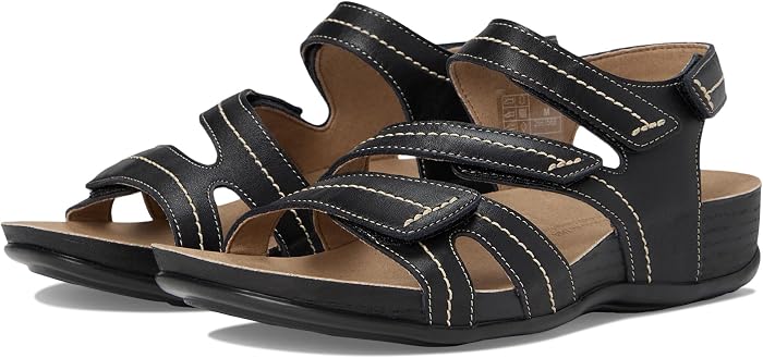 Женские сандалии SAS Swerve Adjustable Comfort, цвет: Чёрный — фото 1