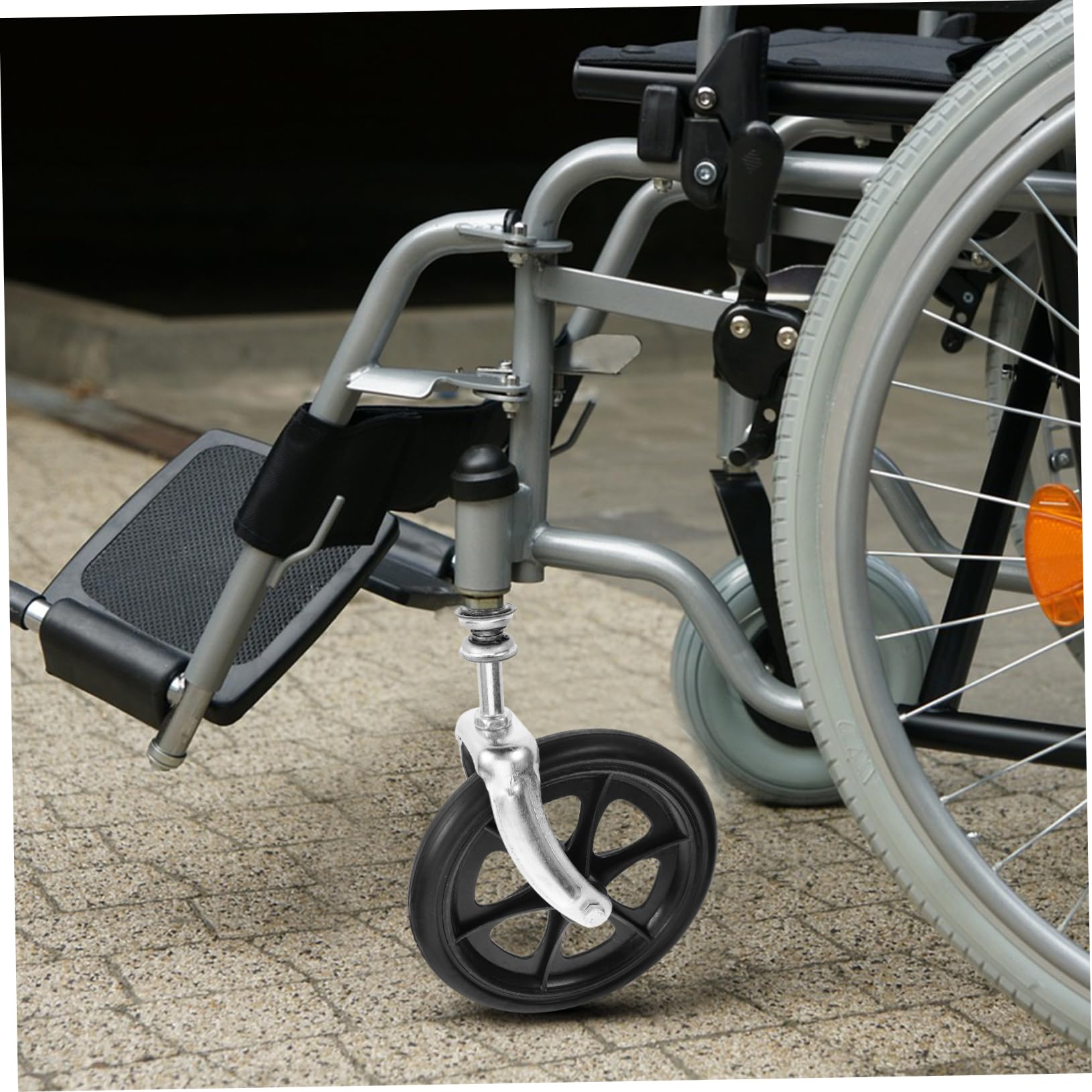 Accessori per, ruote di ricambio per sedie a rotelle, ruote anteriori, ruote di ricambio per sedie a rotelle, con supporto a forcella in metallo