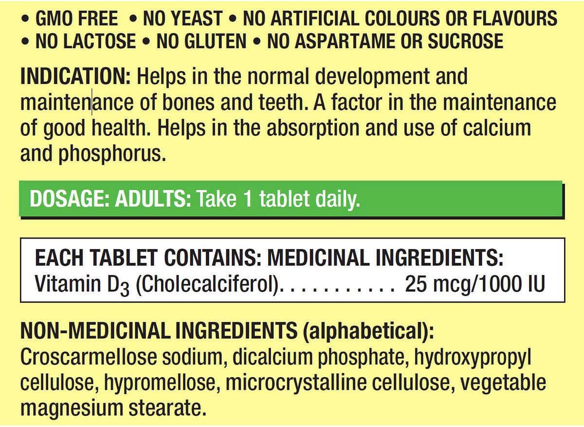 (Twin Pack) 2 x Kirkland Signature Vitamin D3 1000IU/25mcg, 360 tablets
