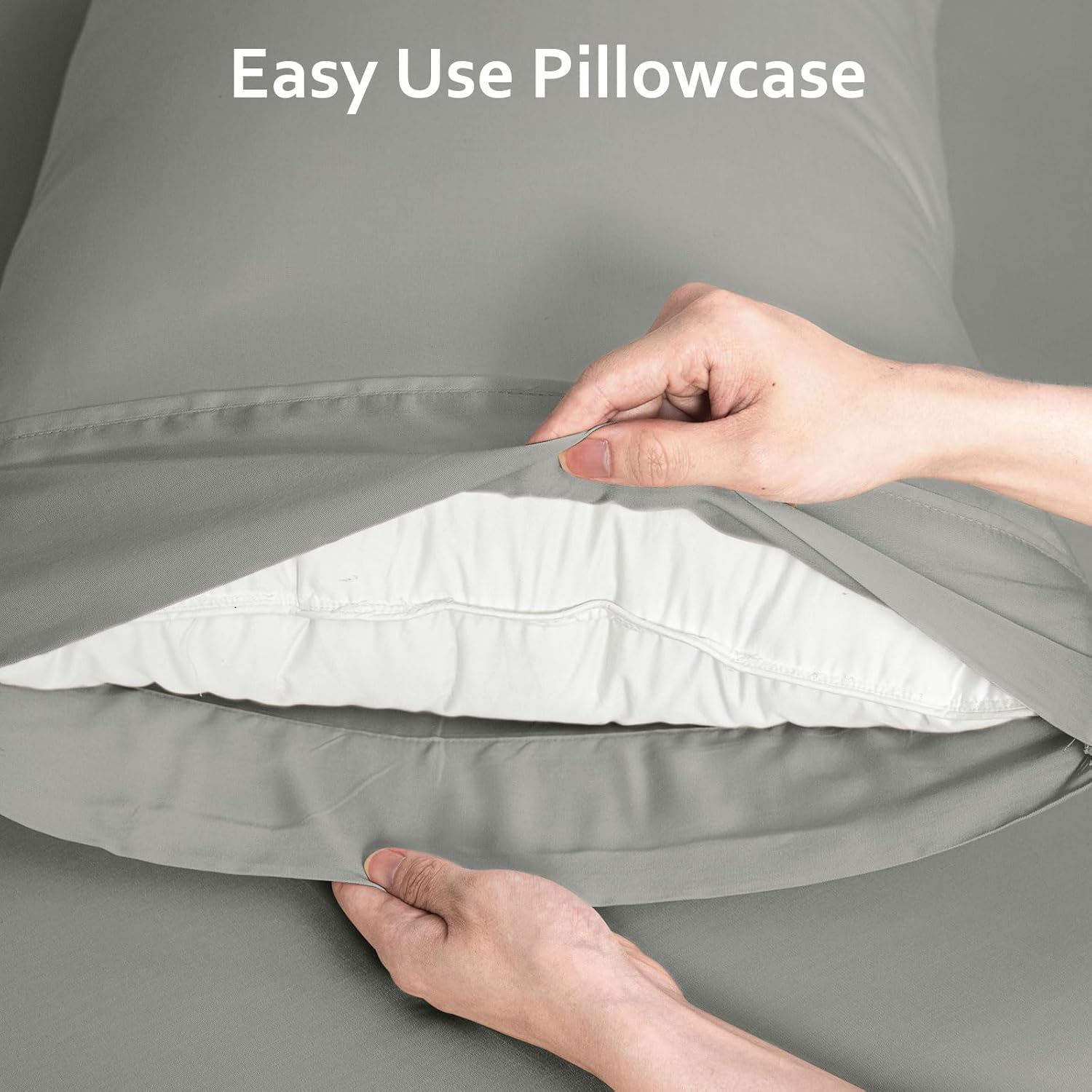 LONAVA 100% Viscose Derived from Bamboo Queen Sheet Set Grey, 4 Pieces Soft Cooling Bedding with Deep Pocket UP to 16", Silky Smooth, Organic & Breathable, Breathable Bed Sheets - Image 7