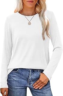 Womens Long Sleeve T Shirts 2025 Boat Neck Casual Basic Tshirt Fall Tops Fitted Ladies Blouses