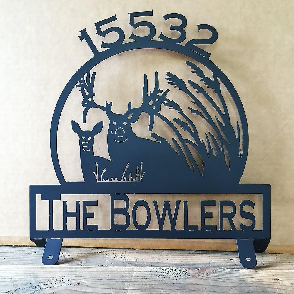 Mail Box Topper Buck and Doe with Custom Name (C18)