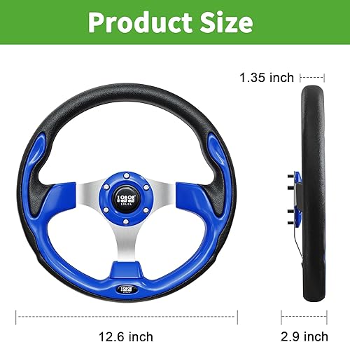 Vista 35 de 10L0L Volante de carrito de golf para Yamaha, EZGO TXT/RXV/Valor, Club Car DS/Precedent/Adward/Tempo Carritos de Golf plateado