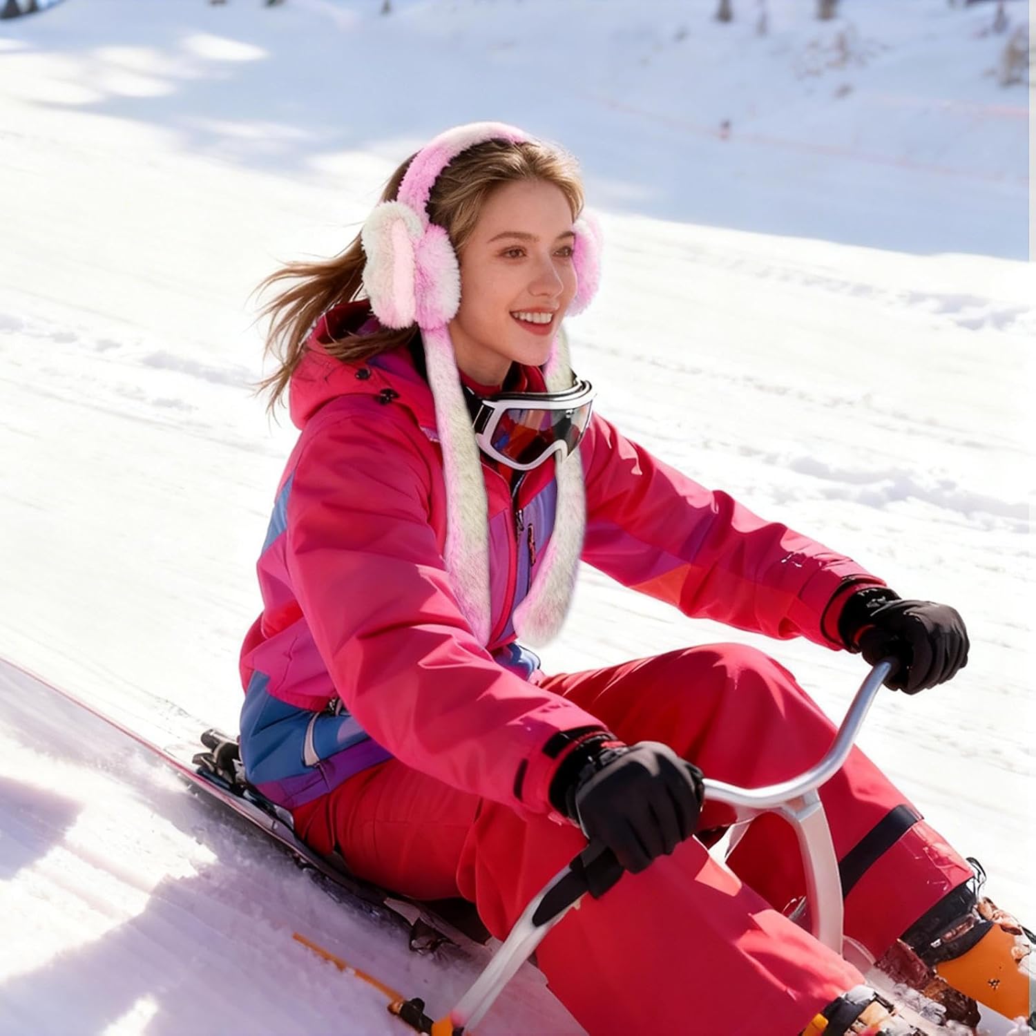 Fuzzy Earmuffs - Bunny Ear Winter Cover for Warmth | Plush Windproof Ear Protection, Soft Adjustable Design for Women Girls