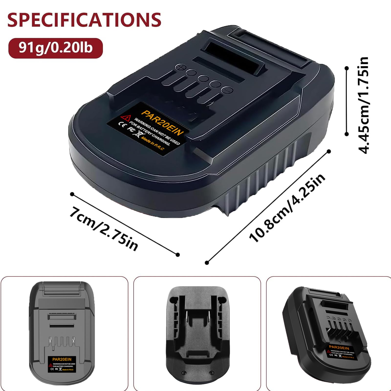 TPDL Adaptador de batería para Parkside a Einhell Power Tool, convertidor adaptador de batería para Parkside XTEAM Series 20 V PAP 20 B1 B3 A1 para Einhell PXC 18 V Li-Ion Power Tool