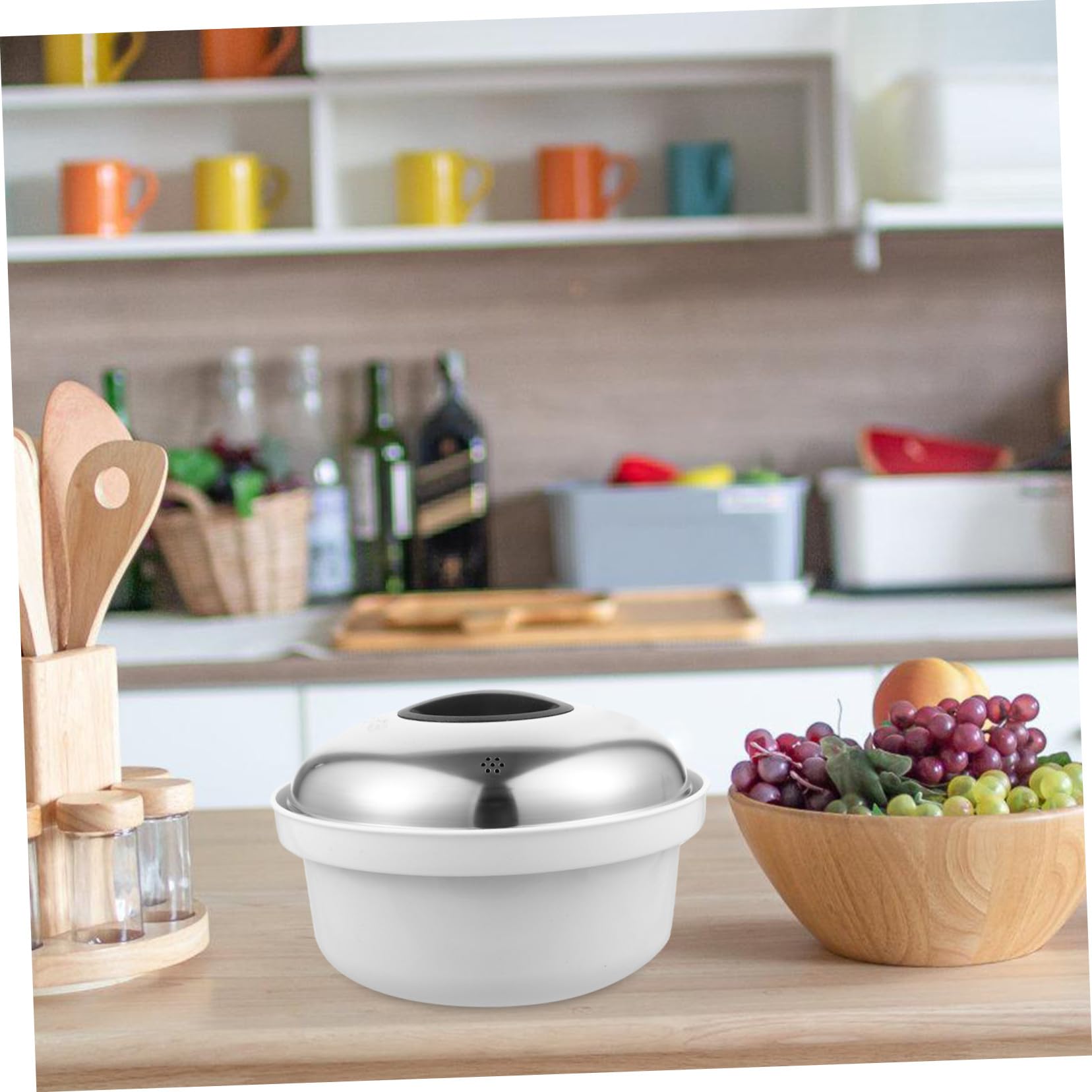 Vaporera de Acero Inoxidable para Microondas con Asas Resistentes Cocina al Vapor para Bollos Arroz y Verduras Duradero y Fácil de Usar Casa