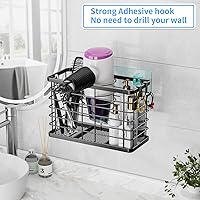 Vista 4 de OVICAR Soporte para secadora de pelo, organizador de herramientas de pelo 3 en 1, soporte para secadora de pelo, altura ajustable, montaje