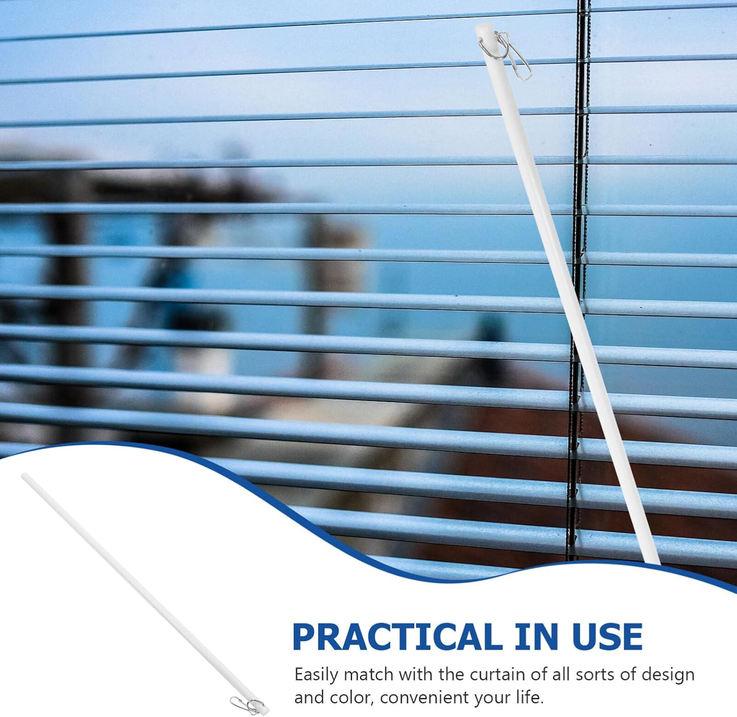 STOBAZA Invisible Acrylic Blind Pull Rod Vertical Blind Replacement Parts Hook for Easy Opening and Closing for Home Use