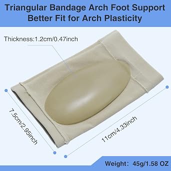 Arch Support Sleeves Compression Arch Support Plantar Fasciitis Relief Brace with Gel Pad Inside Metatarsal Foot Arch Supports for Flat Feet Arch and Foot Pain - Men Women (1 Pair Beige)