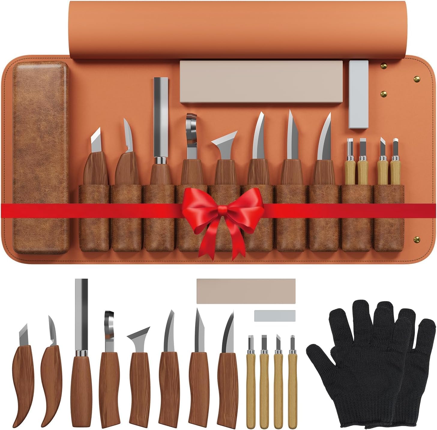 RexTact Wood Carving Kit 16PCS Hand Carving Tool Set, Deluxe-Whittling Kit, Wood Carving Knife Tools for DIY Wood Carving Projects, Sculpture, Crafting for Carpenter Experts & Beginners 2024 Upgraded