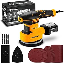 DEKOPRO 3 in 1 Orbital Sander: 300W, 13000RPM Corded Orbital Sander with 15 Sandpaper Sheets, 6 Speed Electric Sander Set for Carpenters.