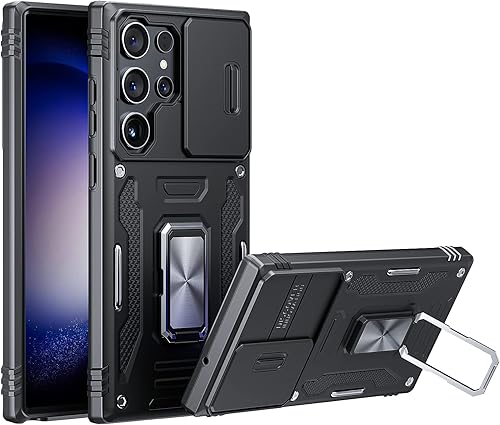 Funda para Samsung Galaxy S23 Ultra  Fundas a prueba de golpes para S23 5G  Protección anticaídas  Cubierta de lente de cámara deslizante integrada