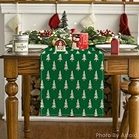 Vista 13 de Artoid Mode Red Xmas Tree Christmas Table Runner, Seasonal Winter Kitchen Dining Table Decoration for Home Party Decor 13x72 Inch