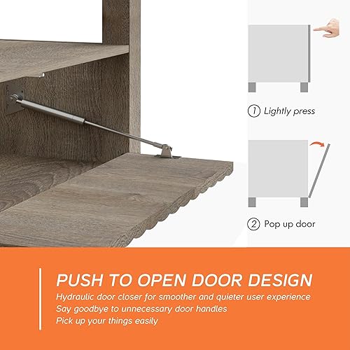 Miniatura 4 de FITUEYES Soporte de TV de 70 pulgadas para televisores de hasta 75 pulgadas, centro de entretenimiento de granja para consola de TV de 556575