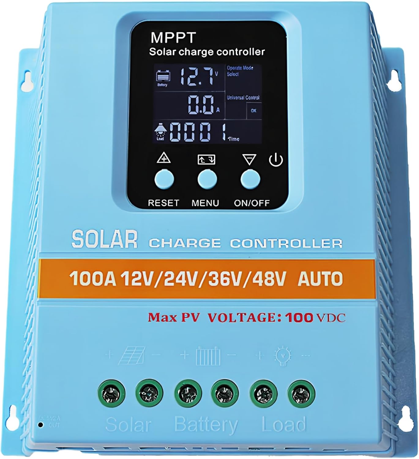 Upgraded 100A MPPT Photo voltaic Cost Controller, 12V 24V 36V 48V Photo voltaic Panel Regulator, LCD Show Photo voltaic Panel Clever Controller with Twin USB Port for Lead-Acid/Lithium Battery, Max 100V Enter