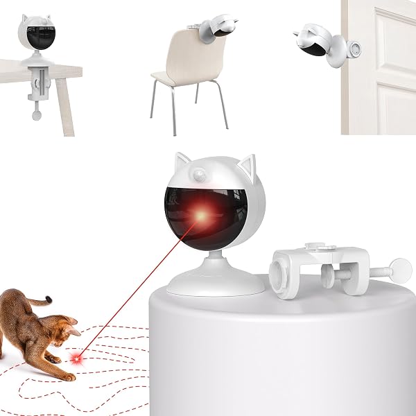 Potaroma Smart Sensor Cat Laser Toys Interactive, Motion Activated Truly Random Trjajectory, Clamp Design, Automatic Cha