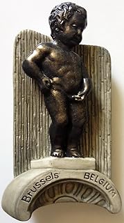 WitnyStore Tiny 3" Manneken Pis Fountain Brussels Belgium - Miniature Hand Made Resin 3D Europe Landmark Tourist Attractions Decorative Refrigerator Fridge Magnets Collectible Traveler Souvenirs Gifts
