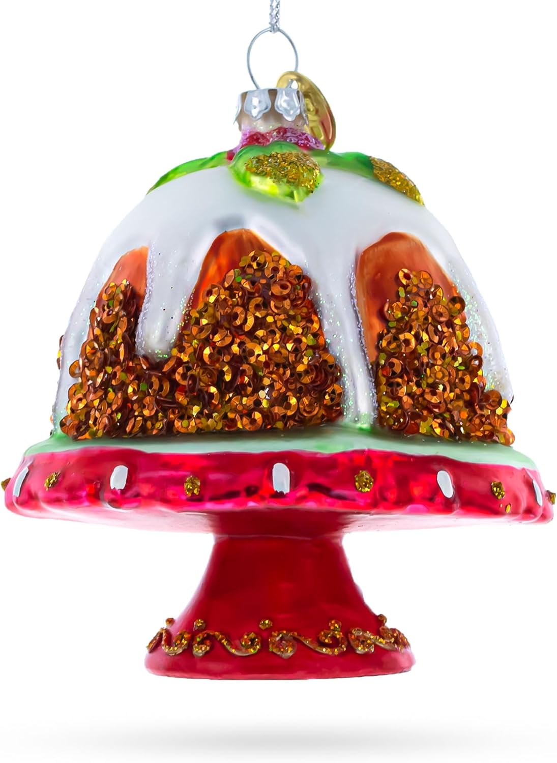 Glazed Cake Blown Glass Christmas Ornament - Image 3