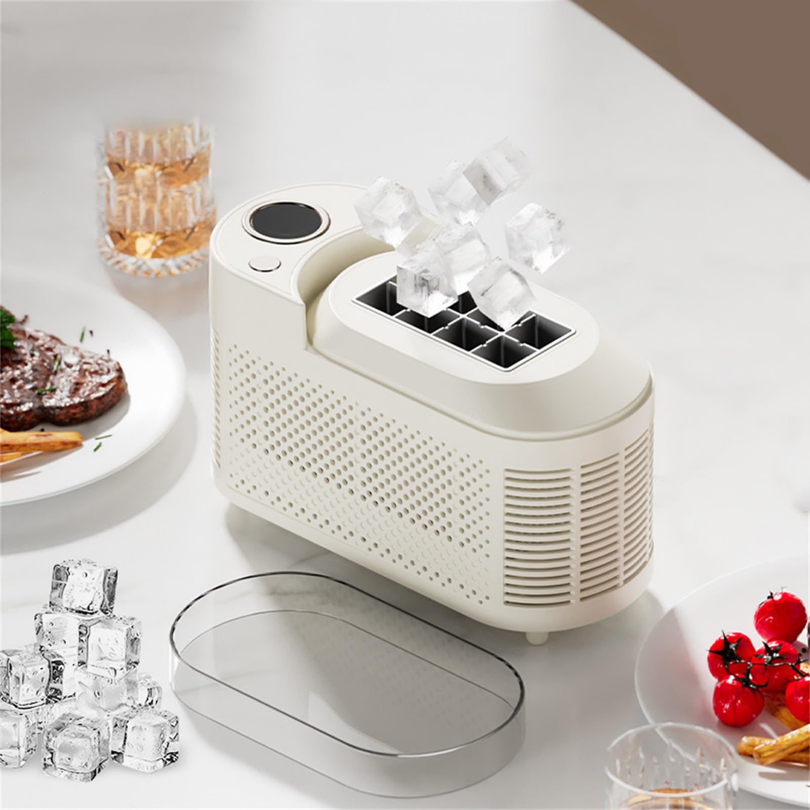 Macchina per il ghiaccio portatile compatta da banco Mini Cube Macchina per il ghiaccio per la casa Dormitorio Camping & Uso Auto 061221