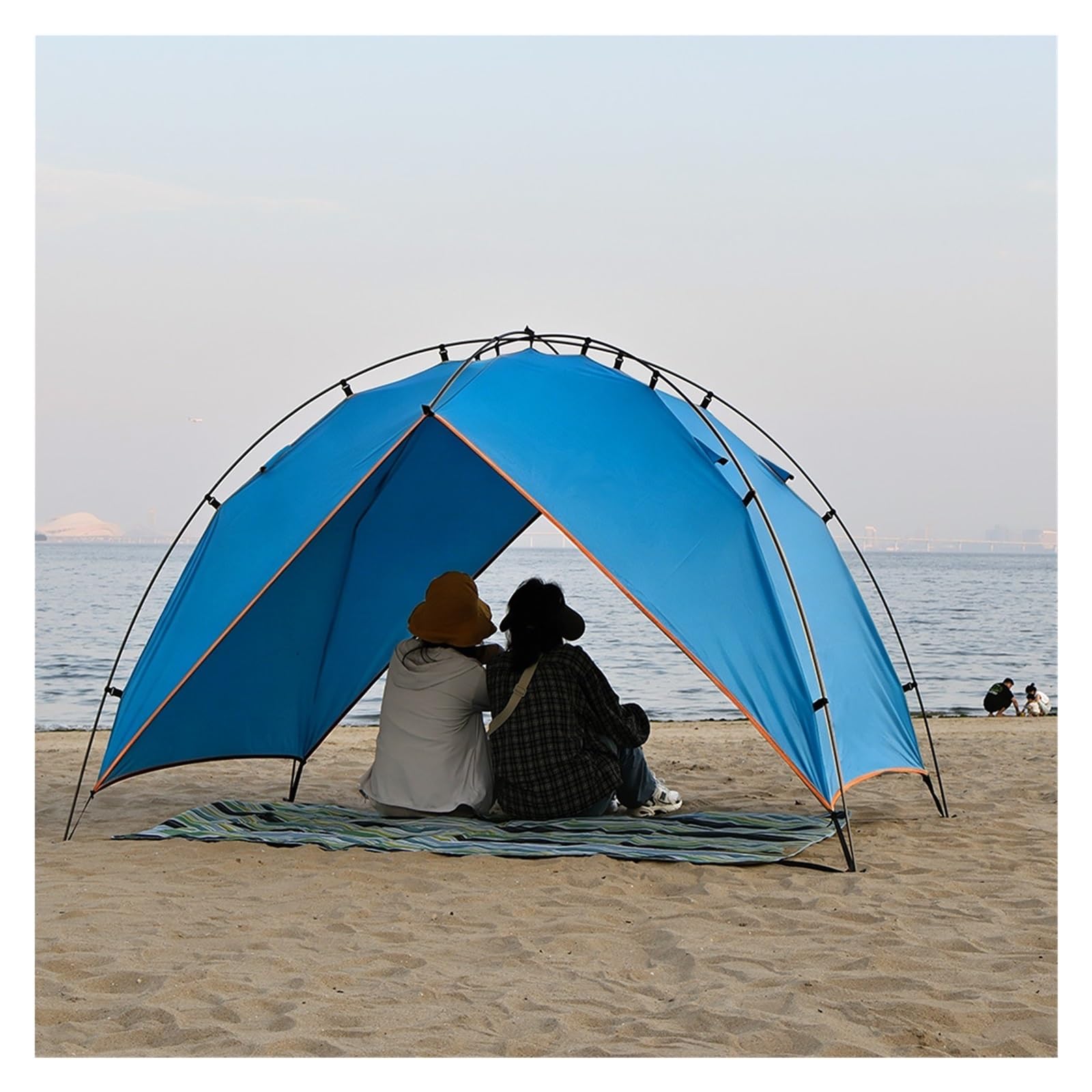 Tienda de campaña ligera con toldo impermeable y refugio solar para 4 personas