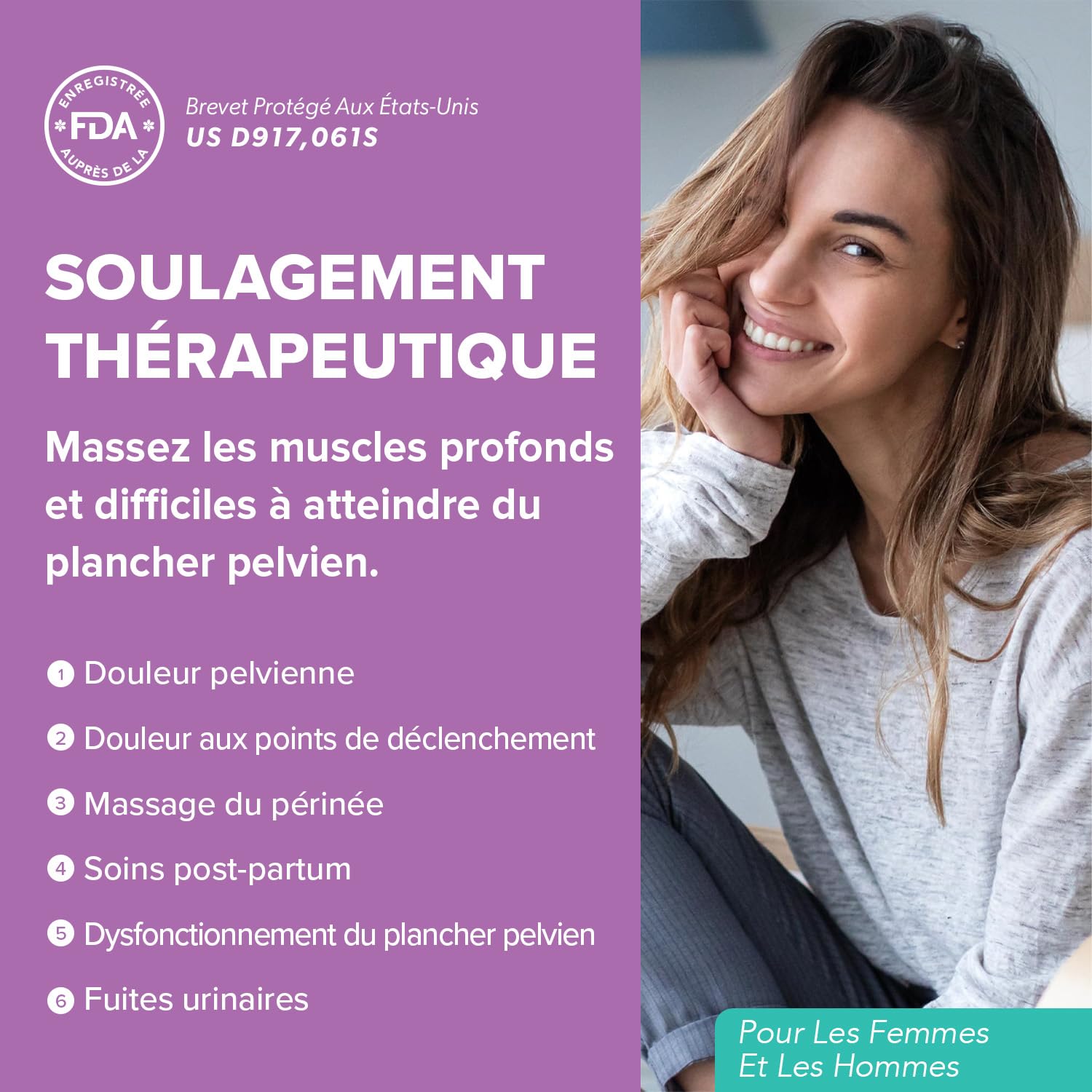 Intimate Rose Baguette Pelvienne Vibrante Pour Soulager les Douleurs des Muscles Pelviens - Thérapie Pelvienne de Points de Pression et de Stimulation – Pour Hommes et Femmes