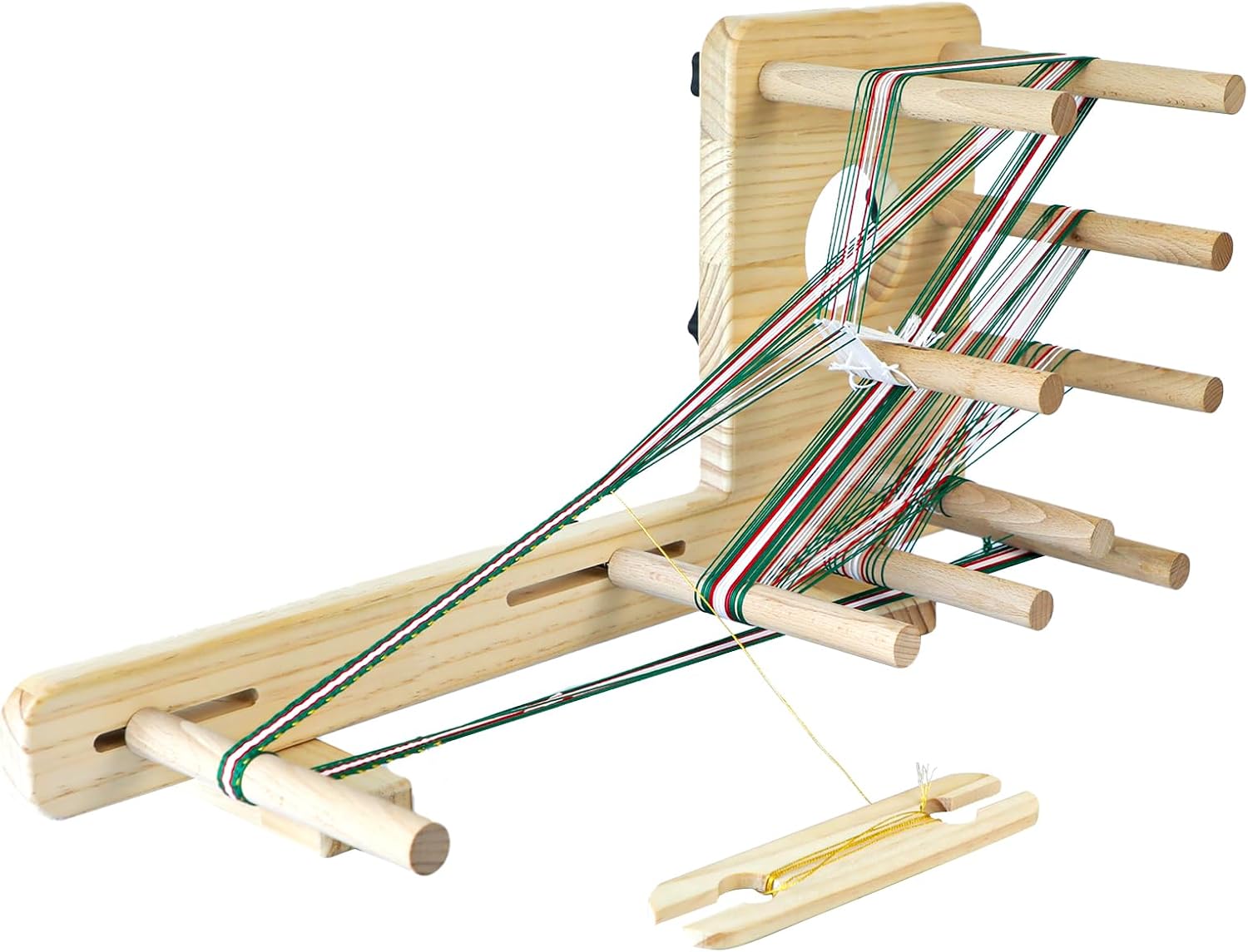 Kerty Inklette Inkle Loom, Wooden Weaving Loom, Portable Starter Loom for Beginners, Ideal for Shoelaces, Belts & Decorative Trims