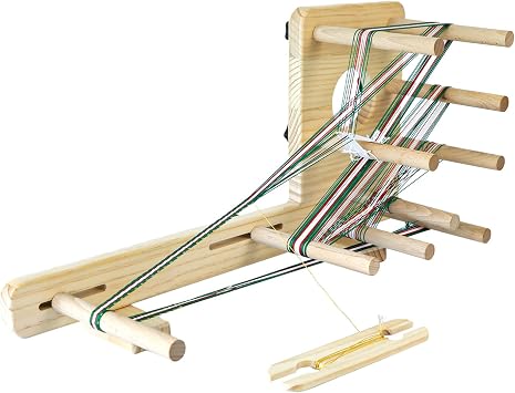 Kerty Inklette Inkle Loom, Wooden Weaving Loom, Portable Starter Loom for Beginners, Ideal for Shoelaces, Belts & Decorative Trims