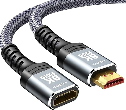 Highwings 8K 4K HDMI Extender Cable 3.3FT/1M Short HDMI Extension Cable 2.1 4K@30Hz/ 60Hz/ 120Hz, Ultra high Speed HDMI Adapter Male to Female Compatible with PS5 Roku Stick Blu Ray Player HDTV Laptop