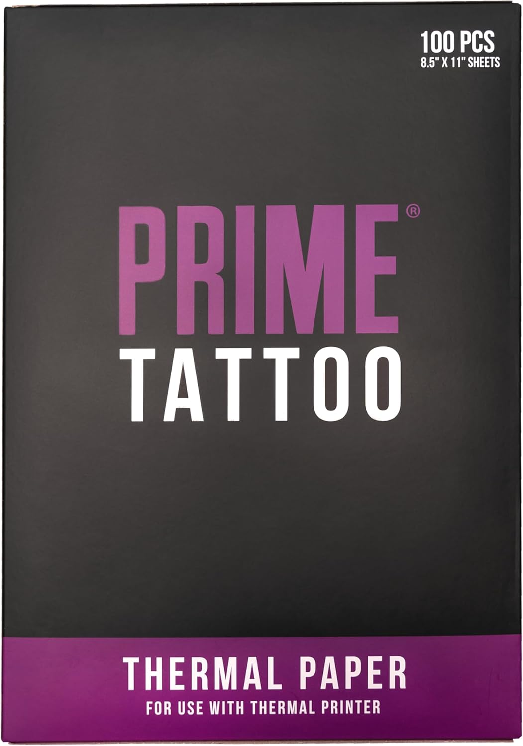 PRIME TATTOO SUPPLY Thermal Tattoo Transfer Paper, 100 pcs - 8"x11", Tattoo Supplies, Thermal Stencil Paper for Tattooing, Tattoo Tracing Paper for Tattoo Artists
