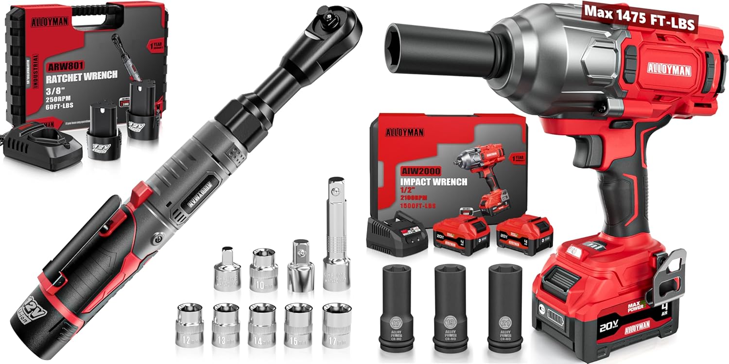 Alloyman 12V ratchet+ 2000N.M impact wrench