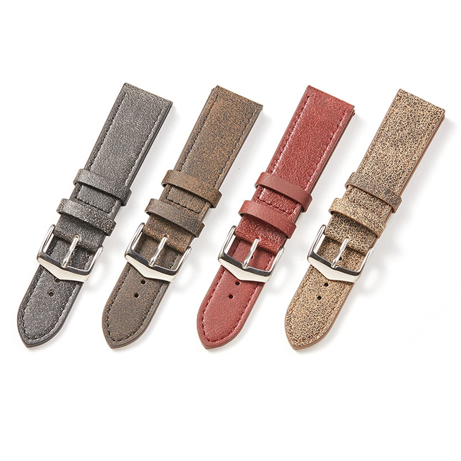 Pasek do zegarka z mechanizmem szybkiego uwalniania Mężczyźni Kobiety 20 mm 22 mm Skórzany pasek do zegarka do zegarka i smartwatcha (Rojo 22 mm)