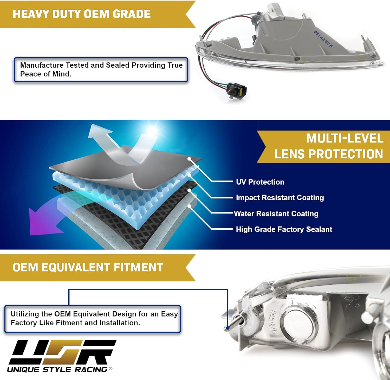 USR DEPO 90-97 MX-5 Signal Lights - JDM Crystal Style Front Bumper Turn Signal Lamps Set (Left + Right) Compatible with 1990-1997 Mazda MX5 Mk1 Miata (JDM Crystal Style All Clear Lens)