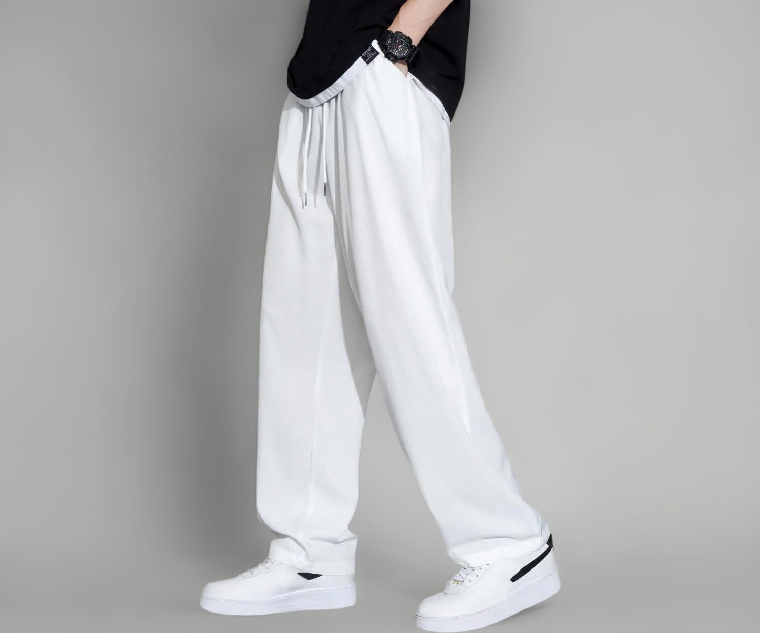 Men's/Unisex || Open Bottom || Stretchable || Drawstring Bottom Drawstring Pure Cotton Stretchable Baggy Jogger Pants