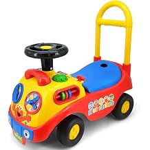 Kiddieland My First Activity Ride-On Elmo, Light & Sound Foot-to-Floor Toy with Interactive Dashboard, Seat Storage, Push Handle, Steering Wheel, Ages 1236 Months