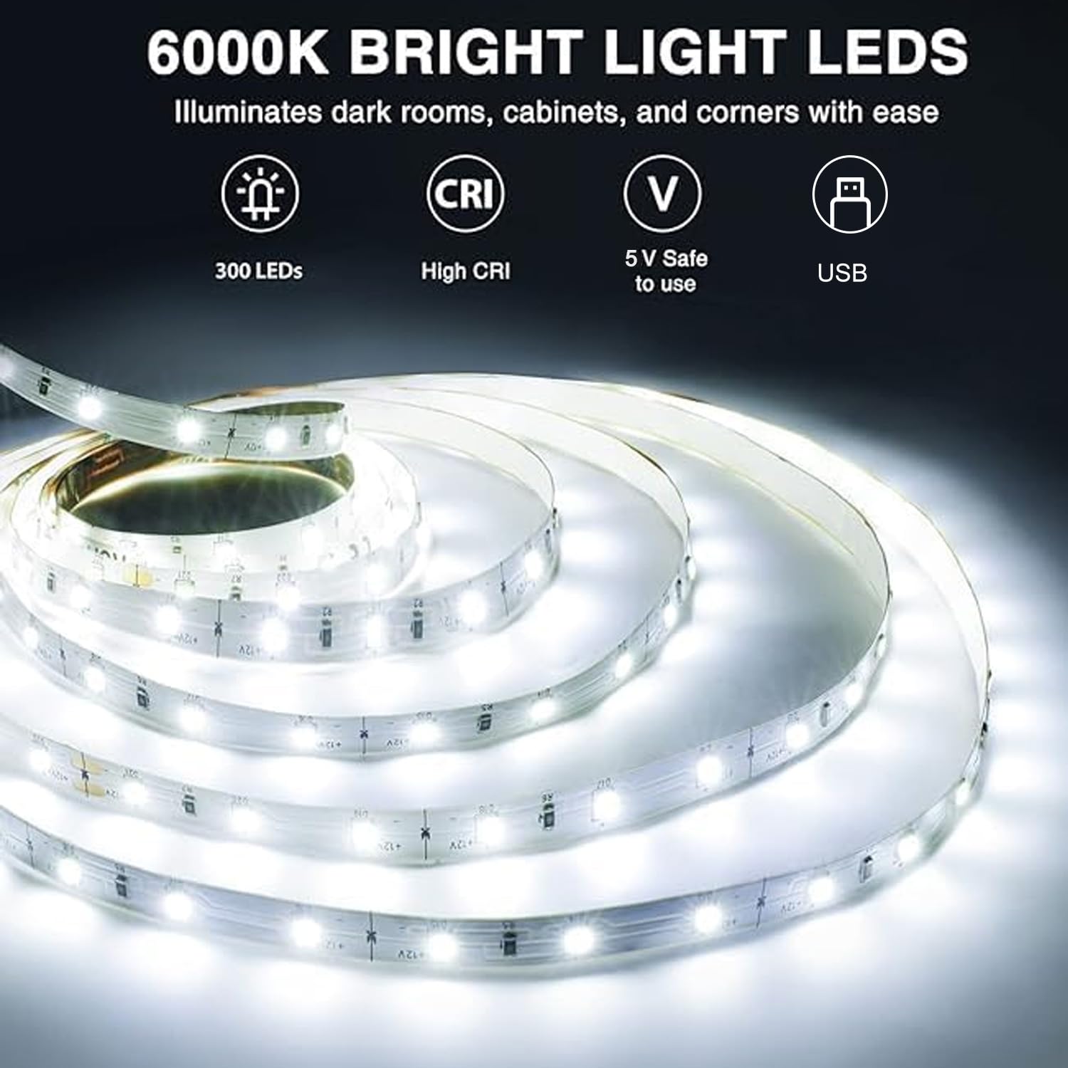FUPT 3M LED Strip Light White CCT Tunable,CRI90 ,Adjustable White and Warm Vellow for Under Cabinet Bedroom Kitchen TV Mirror DIY - Image 3
