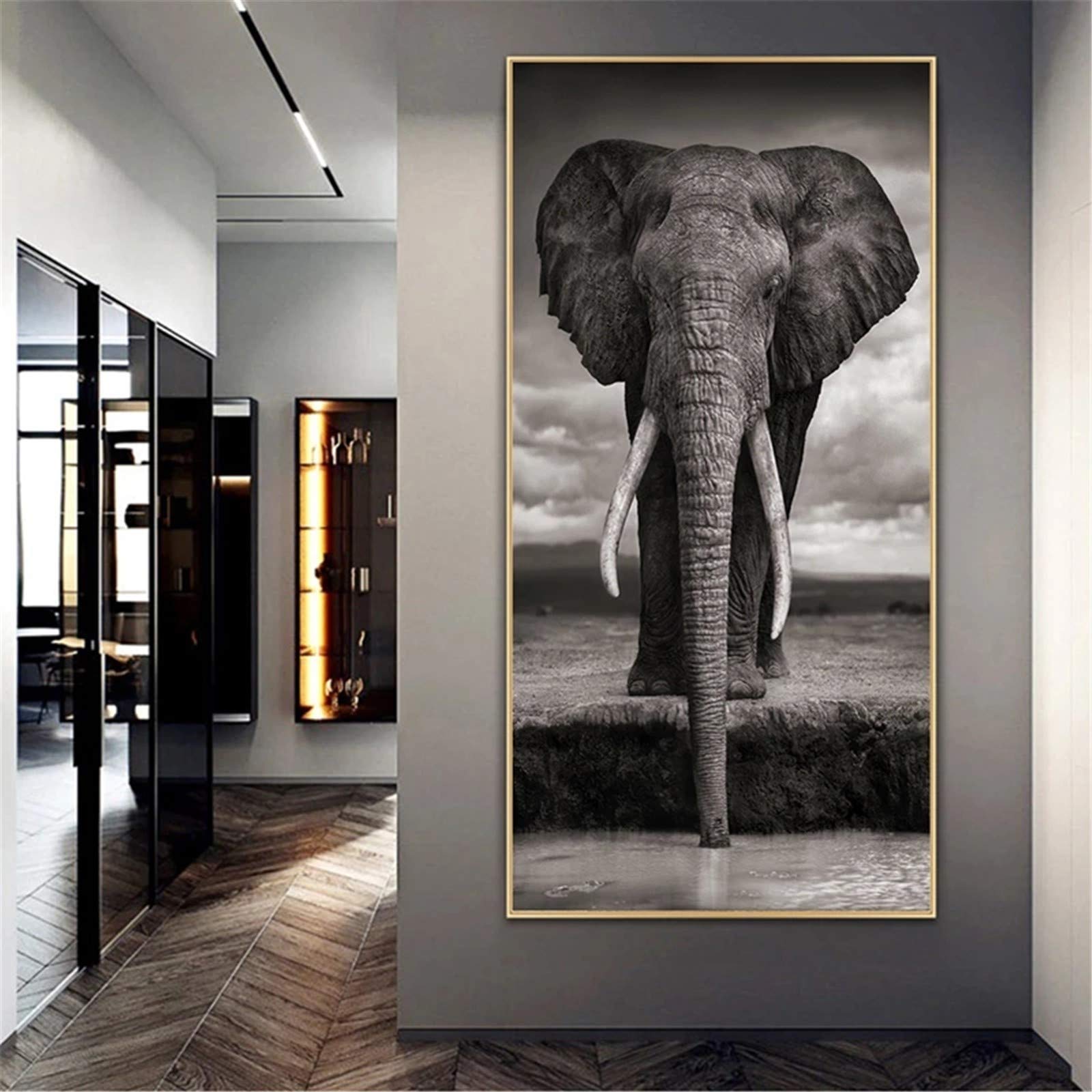 Broderie diamant éléphant d'Afrique XXL pour créer une déco de salon moderne et relaxante