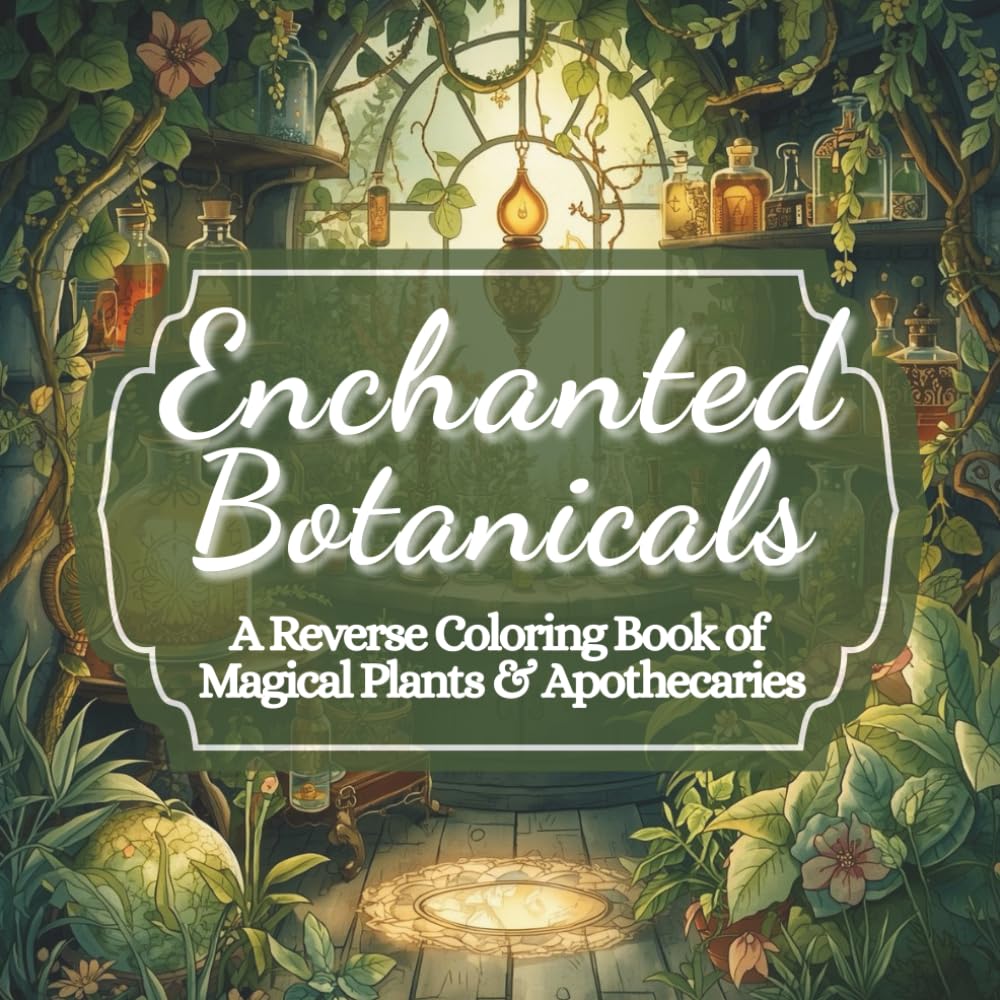 Enchanted Botanicals: A Reverse Coloring Book of Magical Plants & Apothecaries