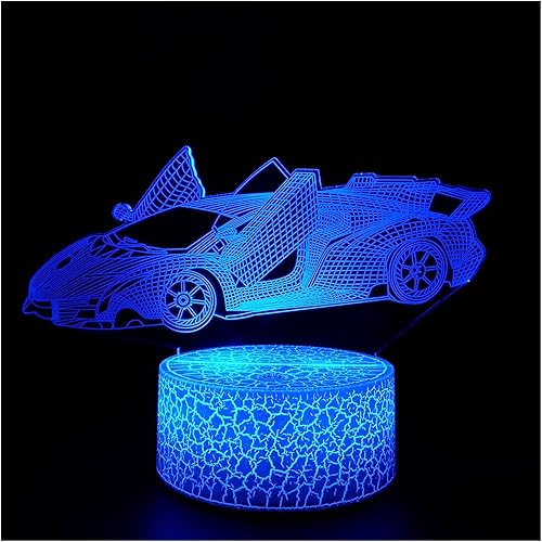 DNTESR Luces nocturnas de ilusión óptica 3D, lámpara de escritorio LED creativa, control remoto y control táctil, 7 o 16 colores cambian con