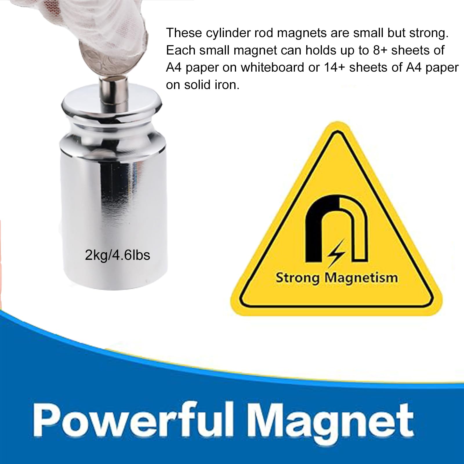 36 Pack 8x8mm N52 Neodymium Round Cylinder Magnets, Strong Cylinder Rod Round Disc Permanent Rare Earth Magnet for Crafts, Fridge, Whiteboard — Amazon image 4