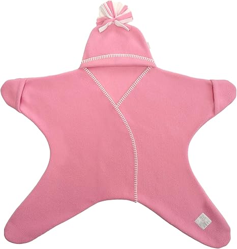 Tuppence and Crumble Nursery,Bedding,Blankets & Swaddlers,Swaddles Tuppence and Crumble Star Baby Wrap Rose Pink Size Medium