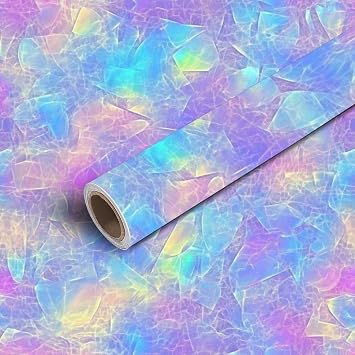 17.7"x118" Peel and Stick Wallpaper Seamless Iridescent Rainbow Light Pattern for Print Contact Paper Self Adhesive Wallpaper Removable Wall Mural Wall Sticker for Bedroom Kitchen