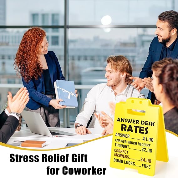 MBL Funny Gag Office Decor - Fun Gag Gifts Cubicle Accessories Supplies Desk Sign, Team Coworker Employee Boss Lady Gift for Women, Appreciation Stress Relief Gifts for Principal Teacher Secretary Men