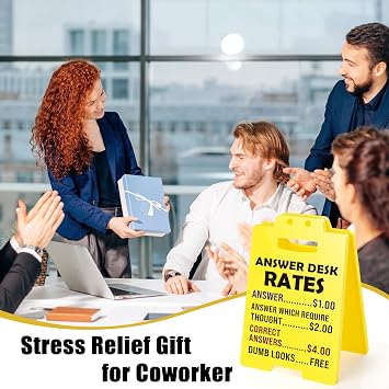 MBL Funny Gag Office Decor - Fun Gag Gifts Cubicle Accessories Supplies Desk Sign, Team Coworker Employee Boss Lady Gift for Women, Appreciation Stress Relief Gifts for Principal Teacher Secretary Men