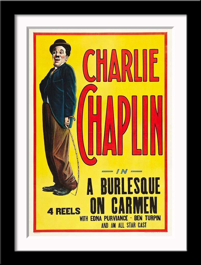 Tallenge - A Burlesque On Carmen - Charlie Chaplin - Classics English Movie Poster - Small Framed Poster(Paper,12x17 inches, MultiColour)