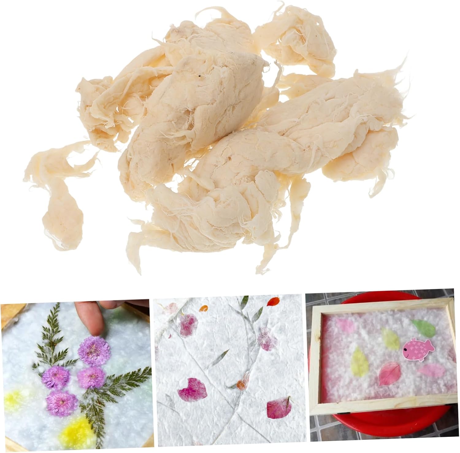 DIY Paper Making Pulp for Boys and Girls Natural Wood Pulp for Handmade Paper Crafts 1kg Package for Arts and Crafts